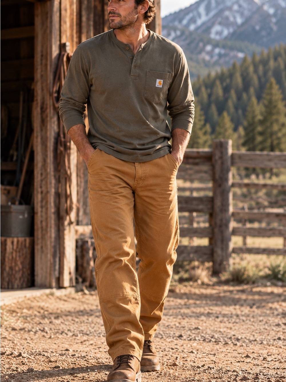NWT Carhartt Men’s Relaxed Fit Duck Canvas Work Pants Brown 34x32